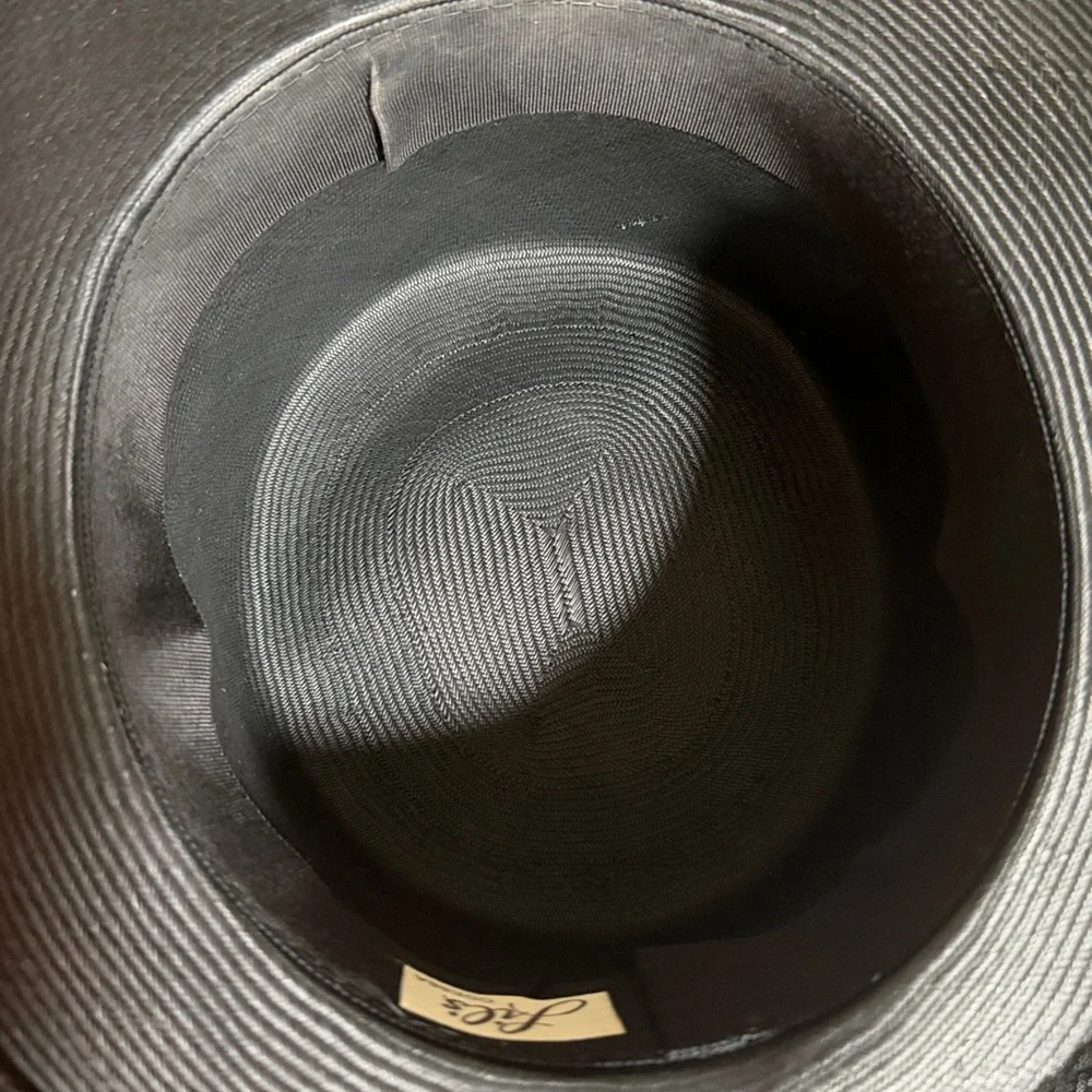 Rare Lil’s of Odessa Black Skimmer Hat | Old Money Aesthetic Wide Brim Sun Hat - Picture 8 of 10